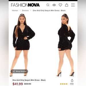 Fashion Nova Black Sequin Mini Dress